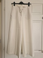 Zara Womens White Cropped Trousers Size XS
