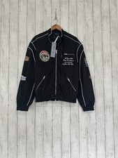 Driversclub Mens Safari Rally Jacket Black Medium Nylon Patches 