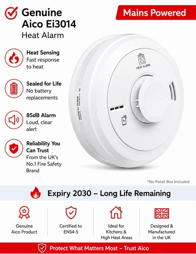 Aico ei3014 heat alarm mains - alarm,