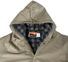 Ozark Trail Rain Coat Windbreaker L Lined Hood PVC Vintage 90's Hiking Vented