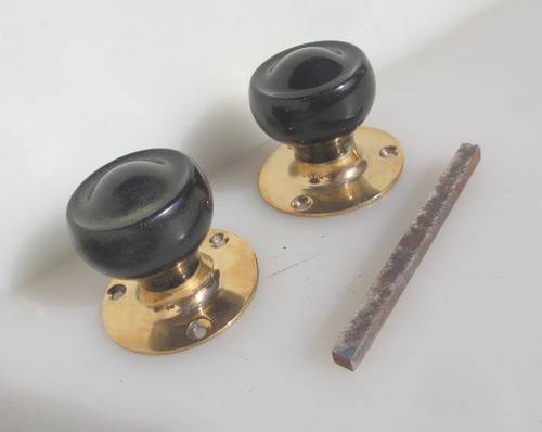 Antique wooden door knobs - door,