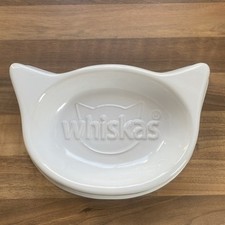 Whiskas Ceramic White Cat Kitten Food Water Dish Bowl (21cm)