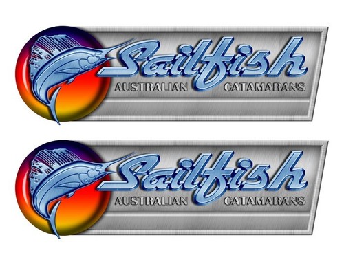 Two sailfish stickers for boat - sailfish,