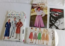 3 Vintage Paper Sewing Patterns Skirt, Dressing Gown Mens 