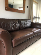 Large 3-Seater Brown Leather Sofa - M&S 'Abbey' Sofa from Marks And Spencer's