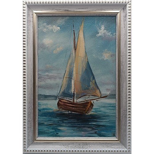 Original oil painting sailboat - original,