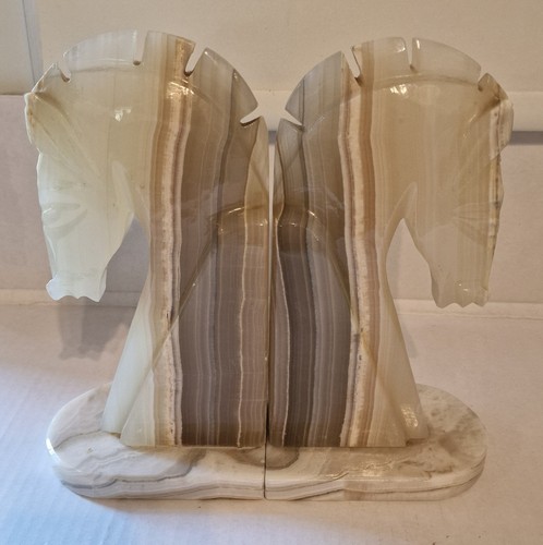 Carved white onyx - onyx, horse