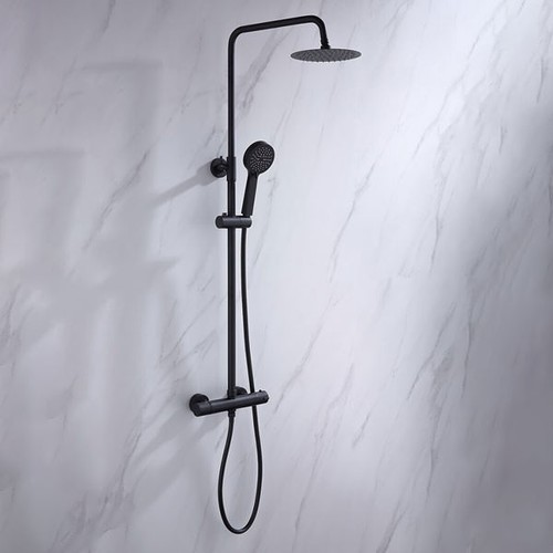 Black round thermostatic - black,