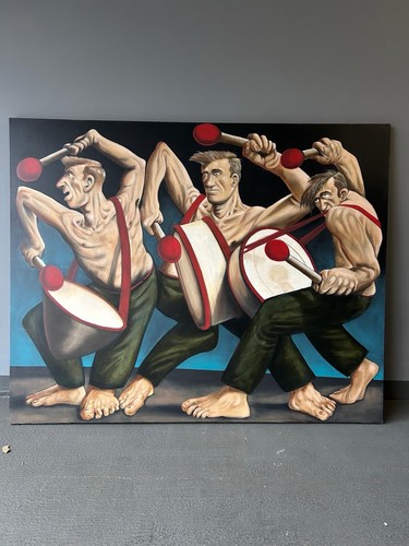 Peter howson men with drums - peter,