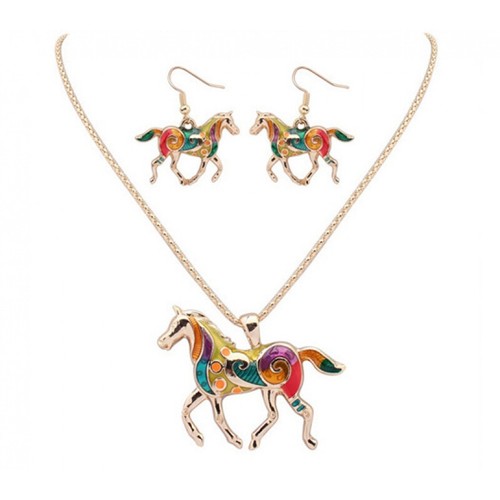 Colorful horse pendant - colorful,