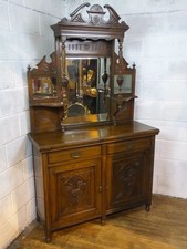 VICTORIAN SOLID MAHOGANY MIRRORED BACKED CHIFFONIER  / SIDEBOARD.