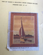 World of Wood Marquetry Veener Craft Set Kit Vintage Evening On The Broads 401