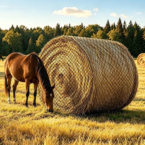 Large round bale hay net - round, for