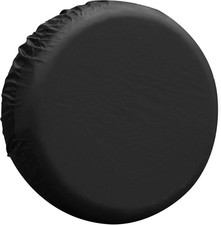 Spare Tyre Cover 14in Black 190T Polyester for Trailer Truck Wheel-Pack of 1