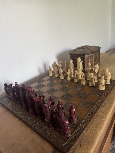 Vintage chinese carved - vintage, chess