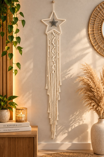 Macrame star wall hanging boho - macrame,