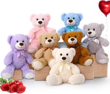 MorisMos 7Pack Small Teddy Bears, 35cm Bulk Stuffed Teddy Bear, Medium Plush So