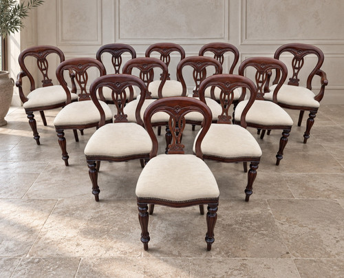 Set mahogany balloon back - set, 12