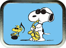 Blue Snoopy 2oz Silver Tobacco Tin, Stash Can and ,Pill Box