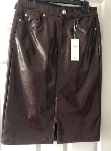 Women brown faux - m&s,