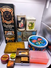 Vintage Mixed Tins Job Lot 11pcs Glenfiddich Wills Valet Agfacolor Retro Decor