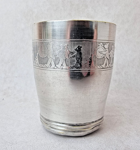 Antique silver metal timpani - silver,
