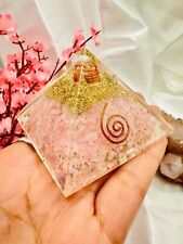 Rose Orgone Pyramid Crystal Pure Copper Coil Positive Energy Healing Protection