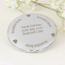 Personalised Engraved Beautiful Bride Compact Mirror - Mum, Daughter, Wife
