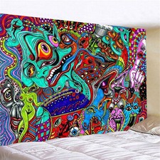 Large Monster Trippy Hippie Tapestry Wall Hanging Bedspread Throw Backdrop Cover