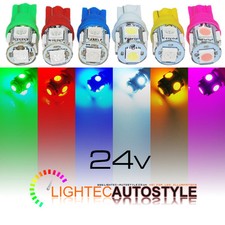 24 VOLT 24V LED 501 T10 W5W HGV TRUCK LORRY SIDELIGHT MARKER BULBS 6000K CAPLESS