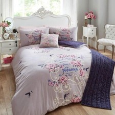 Pale pink Floral Bed Sets 5 Piece Bed in a Bag bedspread with Cushion & Runner