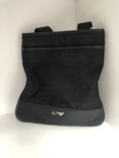 Armani Jeans Black/Grey Aj Design Shoulder Bag Messenger/Satchel