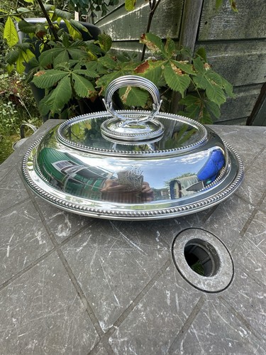 Antique large silver plate - large,