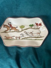 Coalport Hunting scene pin /