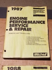 1987 MITCHELL ENGINE PERFORMANCE SERVICE MANUAL Domestic Light Truck / Vans