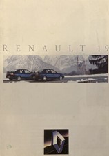 1992 Renault 19 UK Brochure inc RL RT RN 16v 1.9 Turbo-D models