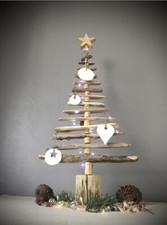 Large 85cm tall  Driftwood Xmas Tree, LED Pre-lit Wooden Christmas Tree.