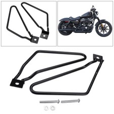 2pcs Black Universal Motorcycle Saddle Bag Support Bars Mount Bracket