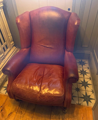 Brown leather upholstered - brown,