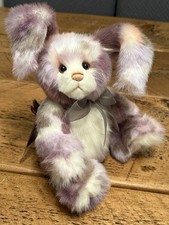 Charlie Bears Peppy Bunny Rabbit  Retired Jointed Pretty Colours & Face Tags