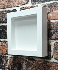 Quality White Wooden Square Deep Shadow Box Frames 5" x 5" (2030)