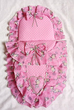 DOLLS PRAM SET PINK ZEBRA POLKA DOT SILVER CROSS RANGER PIONEER JUNIOR PRAMS