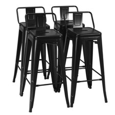 Set of 4 Metal Bar Stools 30"