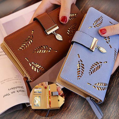 Women leather long wallets - leather,