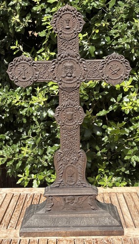 84cm wooden crucifix alter - wooden,