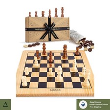 Luxury Wooden Chess & Draughts