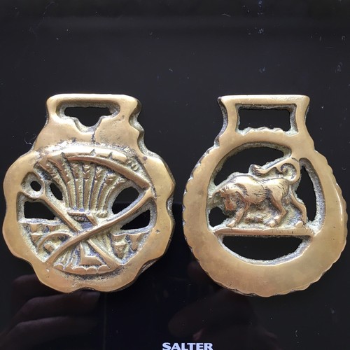 Pair solid brass horse - brass,