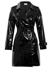 WOMENS PATENT TRENCH COAT MAC