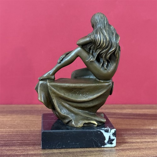 Woman statue bronze - statue, sitting
