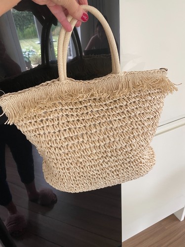 Summer raffia fringed zipped - fringed,